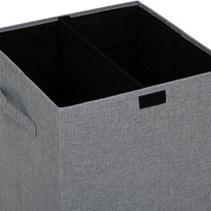 5Five Eureka sorteer wasmand - 74 liter - grijs - 37 x 37 x 60 cm - MDF/Polyester stof - met afsluitklep