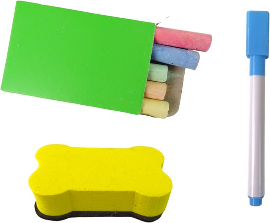 2 in 1 - Onderwijsbord - Magnetisch Whiteboard & Krijtbord met Accessoires - Stabiele - Veilige Constructie - CA. 101 x 41 x 39 cm - Hout