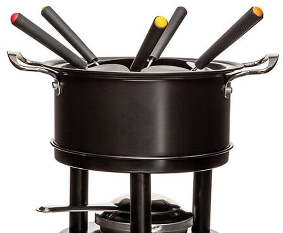 Five Fondueset - 6 personen - zwart - chocoladefondue - kaasfondue - D19 cm