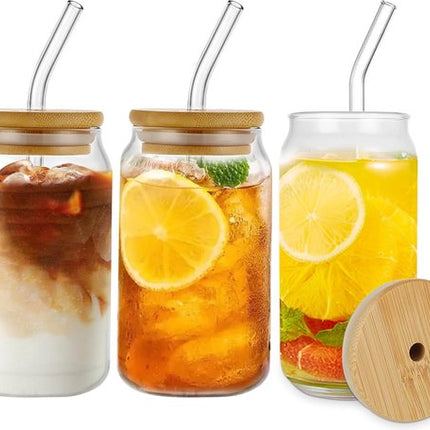 Luxe drinkglazen met deksel en rietje