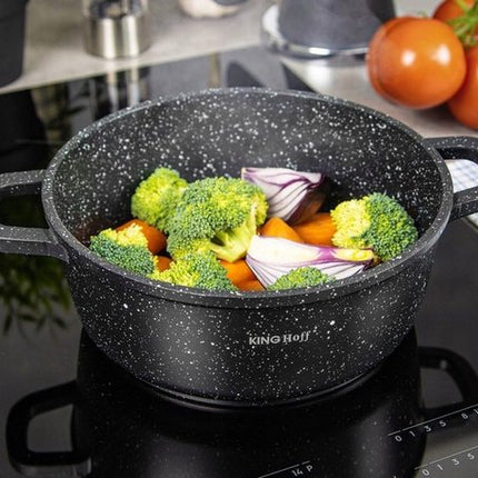 Kinghoff kleine braadpan met aromaknop, 16 cm, 1,3 liter, marmerlaag
