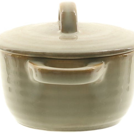 MPLCo - Ombres Mini Casserole - Ovenschaal met Deksel - Ovenbestendig Bakvorm met Handvatten - Vaatwasser & Magnetron Bestendig - Kleine Stoofpot - Keramiek - Mini Ovenschaal - 150ml - Lichtbruin
