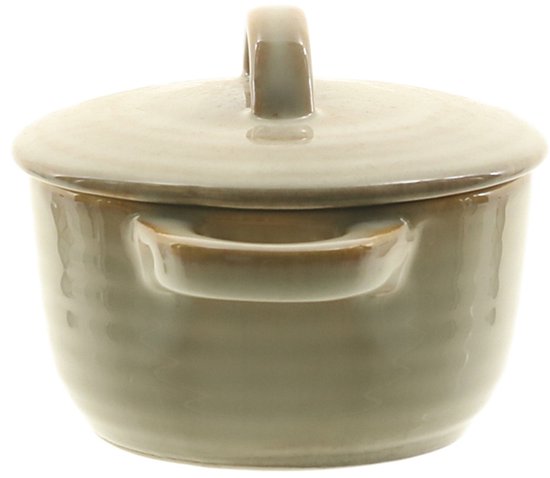 MPLCo - Ombres Mini Casserole - Ovenschaal met Deksel - Ovenbestendig Bakvorm met Handvatten - Vaatwasser & Magnetron Bestendig - Kleine Stoofpot - Keramiek - Mini Ovenschaal - 150ml - Lichtbruin