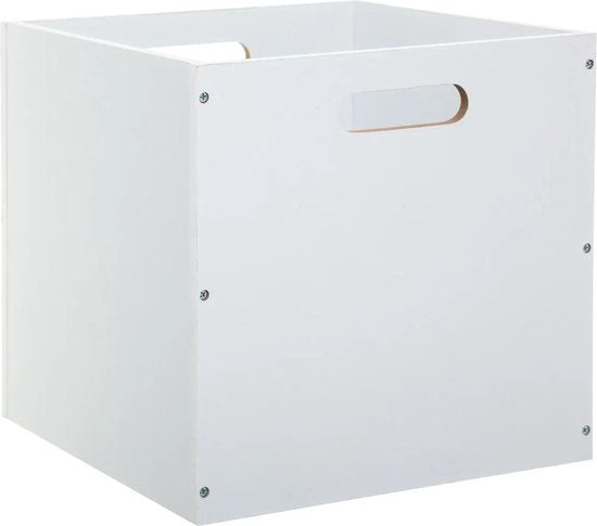 5Five Opbergmand/kastmandje - Set van 2x stuks - Wit - 31 x 31 x 31 cm - 29 liter - Vakkenkast manden - Hout - Opvouwbaar