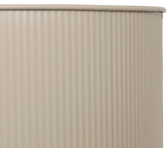 Aze Plantenbak Set - 2 Stuks - Moderne Plantenstandaard - Metalen Bloempotten op Standaard - Hoge Plantenpot Binnen - Bloempot Set met Waterafvoer - Ø30 x 44.3 cm - Beige