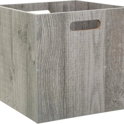5Five Opbergmand/kastmandje - Grijs wash - 31 x 31 x 31 cm - 29 liter - Vakkenkast manden - Hout - Opvouwbaar - Kisten