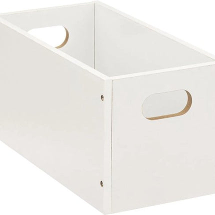 5five houten opbergmand wit, set van 3 stuks, 7 liter, 31 x 15 x 15 cm