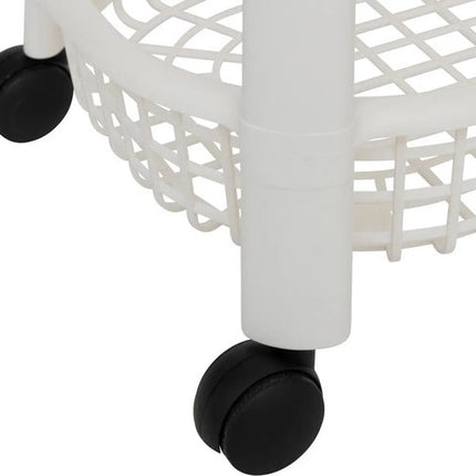 5Five Keuken/badkamer trolley 4 laags - L46 x B25 x H79 cm - wit - kunststof - met wielen - opberg mandjes/bakjes