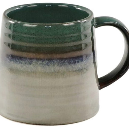 MPLCo - Ombres Mok - Koffiemok - Theemok - Unieke Beker - Moderne Koffiebeker Servies - Vaatwasser & Magnetron Bestendig - 400ml - Ø10 x 10 cm - Groen-grijs