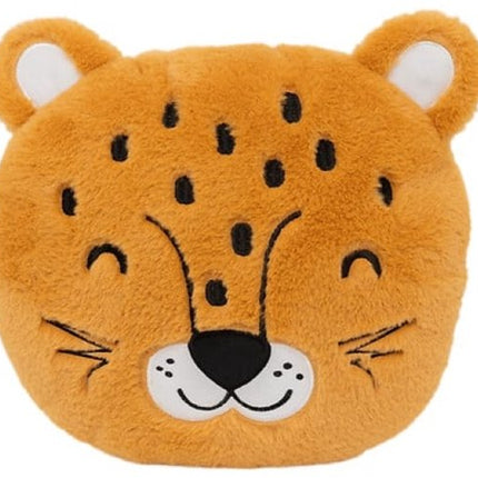 Panter dierkussens voor kinderen, set van 2, geel, pluche, 30 x 11 x 30 cm