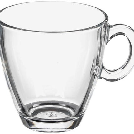 Sia Glazen Mok Set - Koffiemok - Set van 6 - Kleine Theemok van Glas - Moderne Drinkbeker - Magnetron & Vaatwasser Bestendig - ca. 8.2 x 8.2 x 8.2 cm - 215ml - Transparant