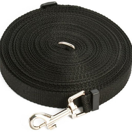 Lange trainingsriem met sluiting, zwarte band, 5 m
