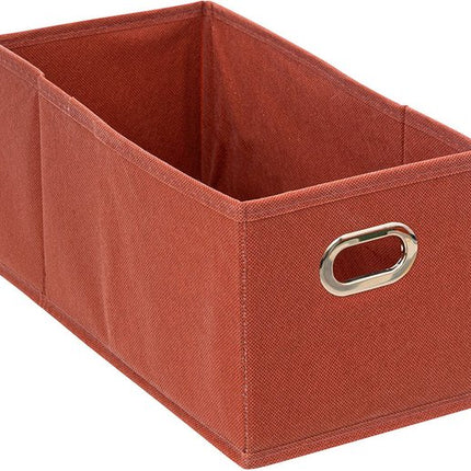 5Five Opbergmand/kastmandje - Steenrood - 31 x 31 x 31 cm - 29 liter - Vakkenkast manden - Stof met versterkte bodem - Opvouwbaar