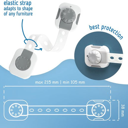 SIPO Kast- en Ladebeveiliging - Babyproof Sloten Set - Smart Lock of Snap-Lock - Set van 6 per doos - Snap-Lock kast- en Ladesloten - Set van 10 per doos - Kinderbeveiliging met 3M Tape - Wit