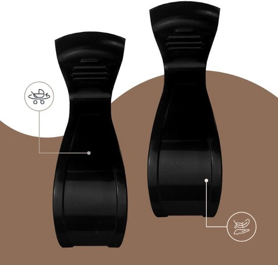 Sipo - Universele Kinderwagen Clips - Set van 2 - Stroller Pegs - Multifunctioneel ABS Klemmen - Baby Car Seat Clips - Sterke Veer Klem - 2kg Draagkracht - Kinderwagen Organizer Ophangsysteem - Universele Buggy Clips - 7.5 x 4.5 x 2.5 cm - Zwart