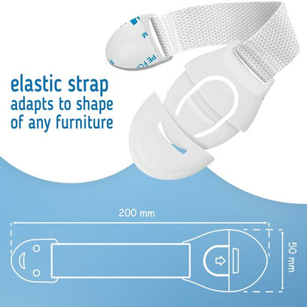 SIPO kast- en ladebeveiliging met kliksluiting en 3M tape, wit