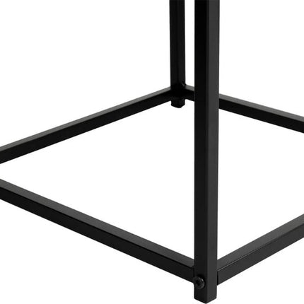 Atmosphera Bijzettafels met marmereffect - 38xH40cm - Set van 2 stuks - Zwart