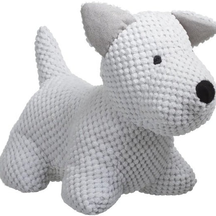Pluche Deurstopper Hond - Wit - 31 x 24 cm - 1 kg - Polyester - Functioneel & Schattig Design - Gevuld met Zand -