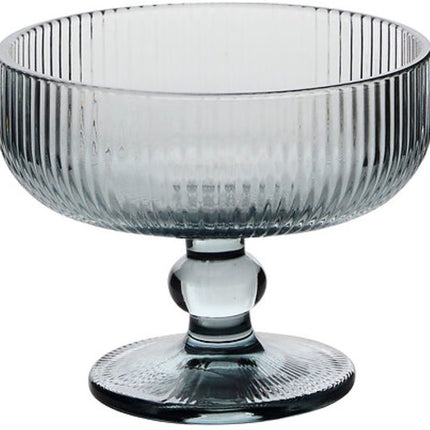 IJsschalen - IJsbeker - IJscoupe - Set van 6 – Glazen Dessertkommen - Kommen voor IJs, Desserts, Fruit & Snacks - Vaatwasserbestendig - 340 ml - Grijs