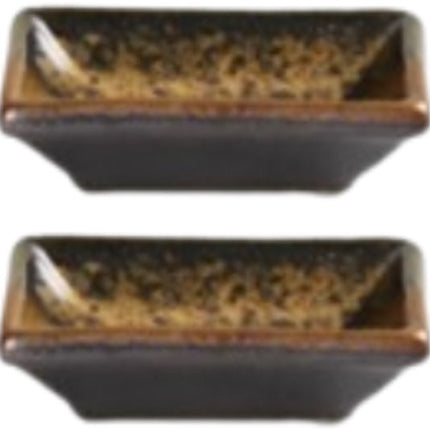 Dip schaaltjes set van 2 – keramiek, 8 x 5,5 x 2 cm, aardetinten