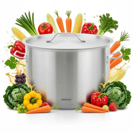 Kookpan - Catering Pan - Extra Grote Soeppan met Deksel - Stockpot - Inductie Geschikt - voor Soep, Pasta & Stoofgerechten - 83L - Ø55 cm - RVS