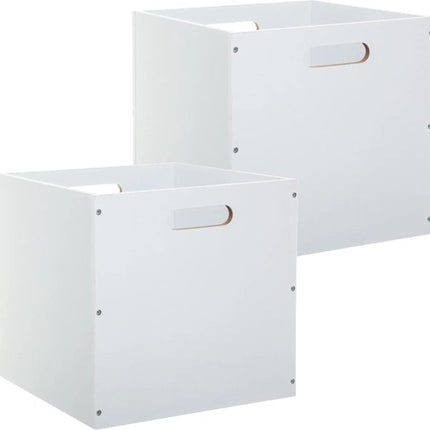 5Five Opbergmand/kastmandje - Set van 2x stuks - Wit - 31 x 31 x 31 cm - 29 liter - Vakkenkast manden - Hout - Opvouwbaar