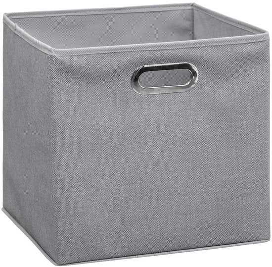5Five opbergmand kastmand, set van 4 stuks, grijs, 29 liter, 31 x 31 x 31 cm