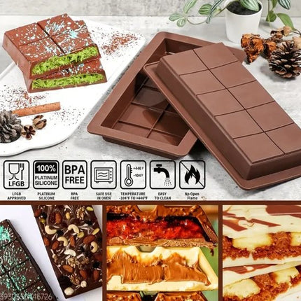 2 stuks extra grote siliconen chocolade mal voor het maken van dubai chocolade