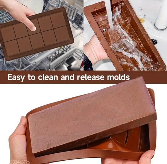 2 stuks extra grote siliconen chocolade mal voor het maken van dubai chocolade