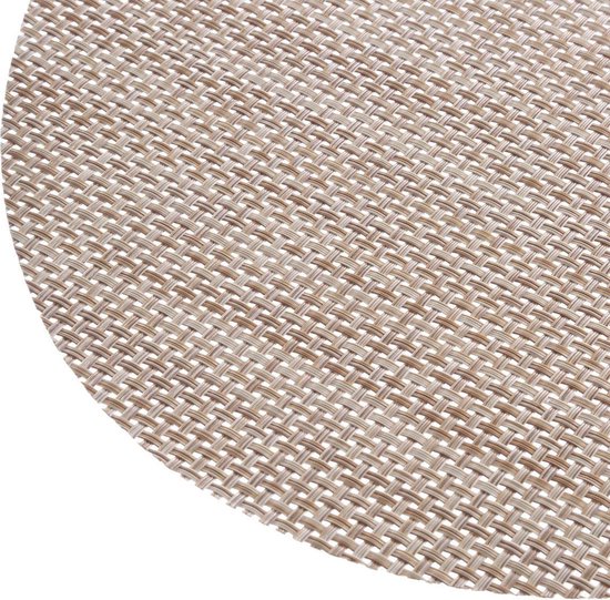 Secret De Gourmet Placemat Maoli - Set van 8x stuks - ovaal - naturel - 48 x 35 cm - kunststof - onderlegger - Tafel onderleggers