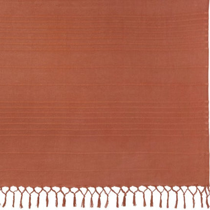 Atmosphera Plaid - terracotta - 230 x 250 cm - katoen - met franjes - bedsprei - kleed - dekentje