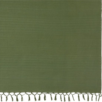 Atmosphera Plaid - donkergroen - 230 x 250 cm - katoen - met franjes - bedsprei - kleed - dekentje