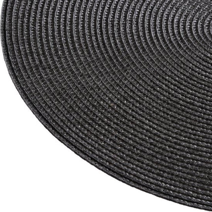 Ronde placemats grijs van gevlochten kunststof, set van 8 stuks, diameter 38 cm