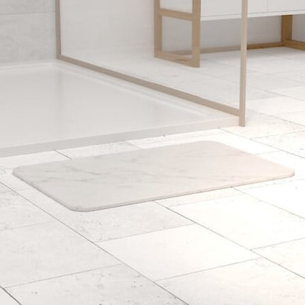 Diatomiet Badmat - Sneldrogende Badkamer Mat - Antislip Steen Badmat - Absorberende Douchemat - Duurzame Diatomite Bath Mat - 60 x 39 cm - Wit