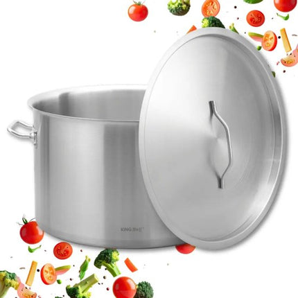Kookpan - Catering Pan - Extra Grote Soeppan met Deksel - Stockpot - Inductie Geschikt - voor Soep, Pasta & Stoofgerechten - 32L - Ø40 cm - RVS
