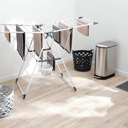 5Five Prullenbak/pedaalemmer Ariane - zilver - rvs metaal - 30 liter - 42 x 25 x 62 cm - keuken