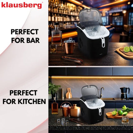 KLAUSBERG KB-7882 Automatische IJsblokjesmaker – 12 kg/dag, 7-12 min Snel, 1.2L Tank, LED Display, Zelfreinigend