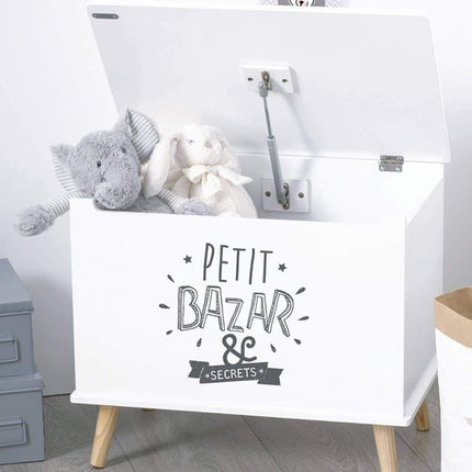 Opbergkist van hout voor kinderen - praktisch en decoratief - kleur grijs en wit