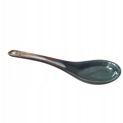 MPLCo - Keramische Bakvorm en Ramenlepel Set - Tulband Bakvorm Ø 28 cm - Cakevorm met Middenbuis - Keramische Soeplepel 16 cm - Oven-, Magnetron- en Vaatwasserbestendig - Voor Cakes, Ramen, Soep en Noedels - Groen en Grijs Ombre