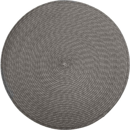 Ronde placemats grijs van gevlochten kunststof, set van 8 stuks, diameter 38 cm