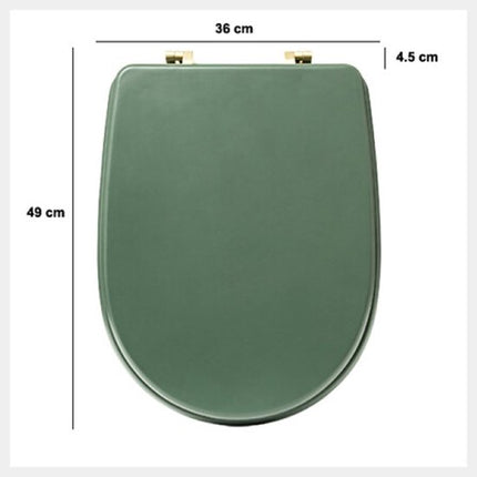 Ficus Toiletbril - WC-Bril met Blad Design - Universele Toiletzitting - Duurzame Badkamer Accessoire - HDF - 36 x 49.8 x 5.4 cm - Donkergroen