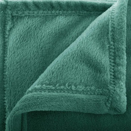 Atmosphera Plaid deken - groen - polyester - 130 x 180 cm - Bankdeken - Fleece plaid