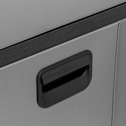 5Five Prullenbak Norvik - mat zilver - rvs metaal - 30 liter - 36 x 30 x 61 cm - afvalbak