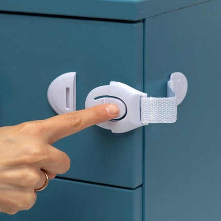 SIPO kast- en ladebeveiliging met kliksluiting en 3M tape, wit
