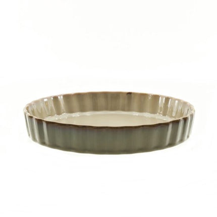 MPLCo - Ombres Taartvorm - Quiche Vorm - Ovenbestendige Bakvorm - Quiche en Bak Schaal Design - Vaatwasser & Magnetron Bestendig - Keramiek - Rond - Ø26 x 4.5 cm - Lichtbruin