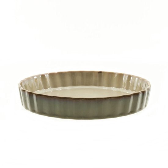 MPLCo - Ombres Taartvorm - Quiche Vorm - Ovenbestendige Bakvorm - Quiche en Bak Schaal Design - Vaatwasser & Magnetron Bestendig - Keramiek - Rond - Ø26 x 4.5 cm - Lichtbruin