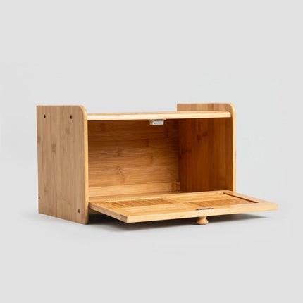 Homla - Tenaro Broodtrommel - Brooddoos met Klep - Brood Bewaarbox Groot - Vershoud Broodtrommel Keuken - Duurzame Bamboo Bread Box - Bamboe - 38 x 25 x 24 cm - Natuurlijk