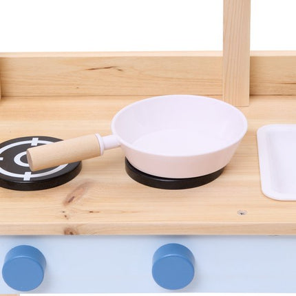 Atmosphera Kids Houten Keuken - Volledig uitgerust houten keukenimitatiespel - Met accessoires