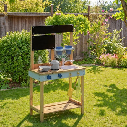 Atmosphera Kids Houten Keuken - Volledig uitgerust houten keukenimitatiespel - Met accessoires