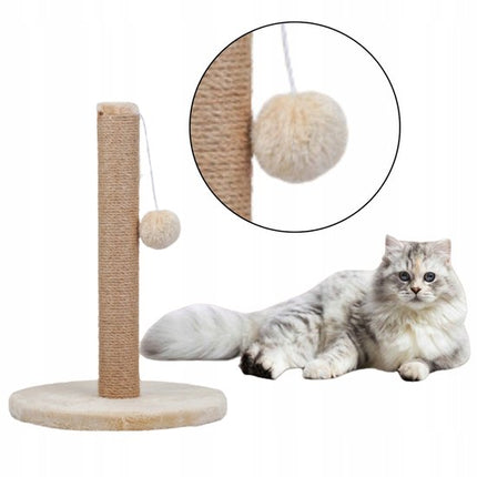 Kattenkrabpaal Toren Jasbruin 40cm - Krabpaal met Sisal en Pompon